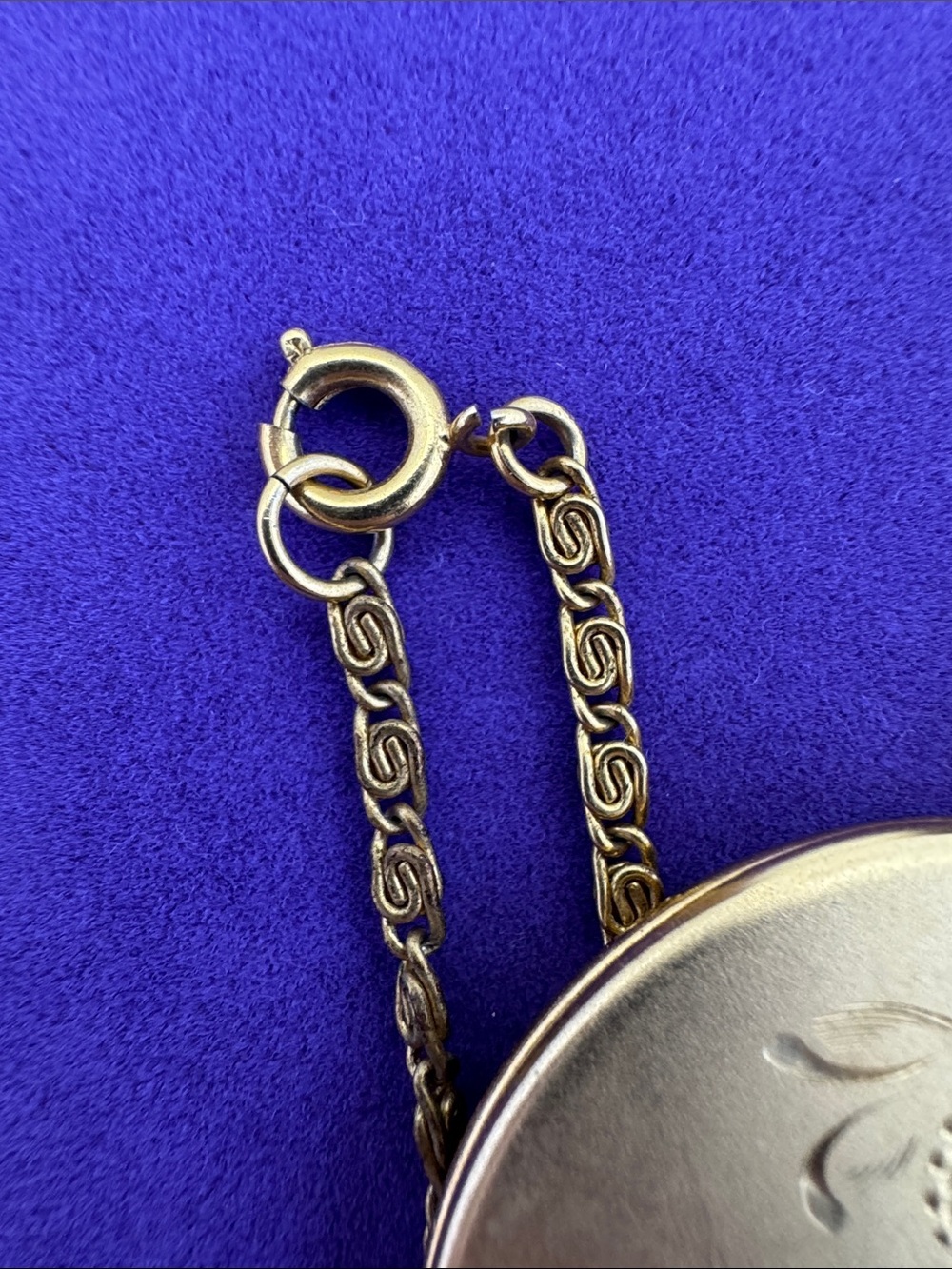 💛 Vintage Gold Plated Floral Engraved Round Locket Necklace | Botanical Romance - Picture 3 of 7
